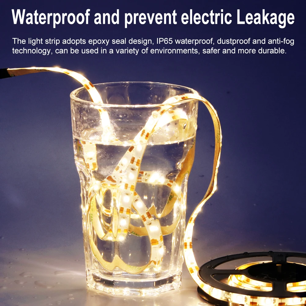 

USB 5V LED Strip Light 2835SMD 60Leds/M Bar Flexible Light Home IP65 Waterproor Strip Light Indoor Lamp 0.5M 1M 2M 3M 4M 5M