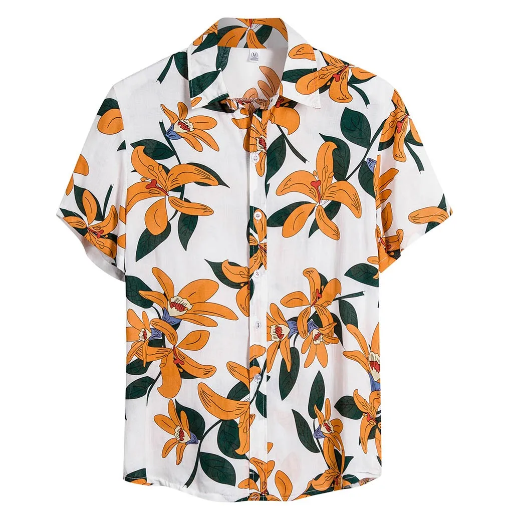 Мужская Этническая футболка из хлопка и льна с принтом короткими рукавами