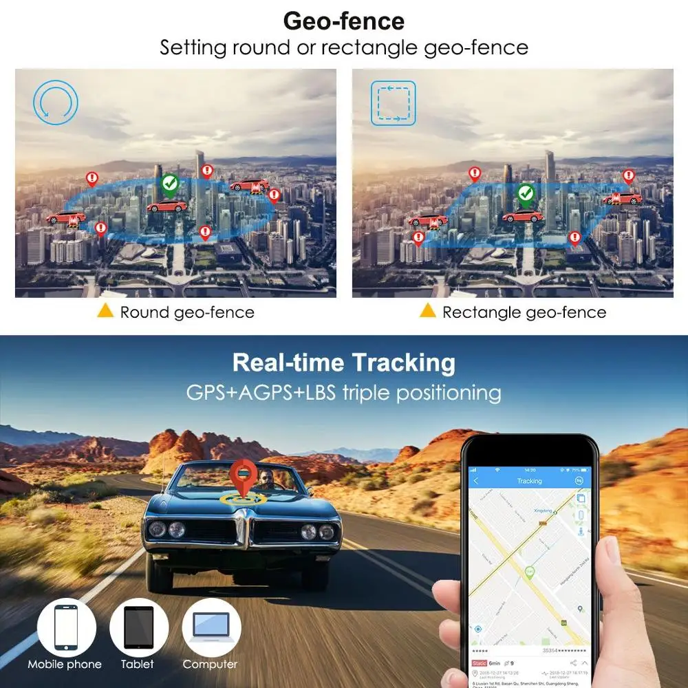 Автомобильный gps трекер локатор 10000 мАч встроенный аккумулятор долгий режим