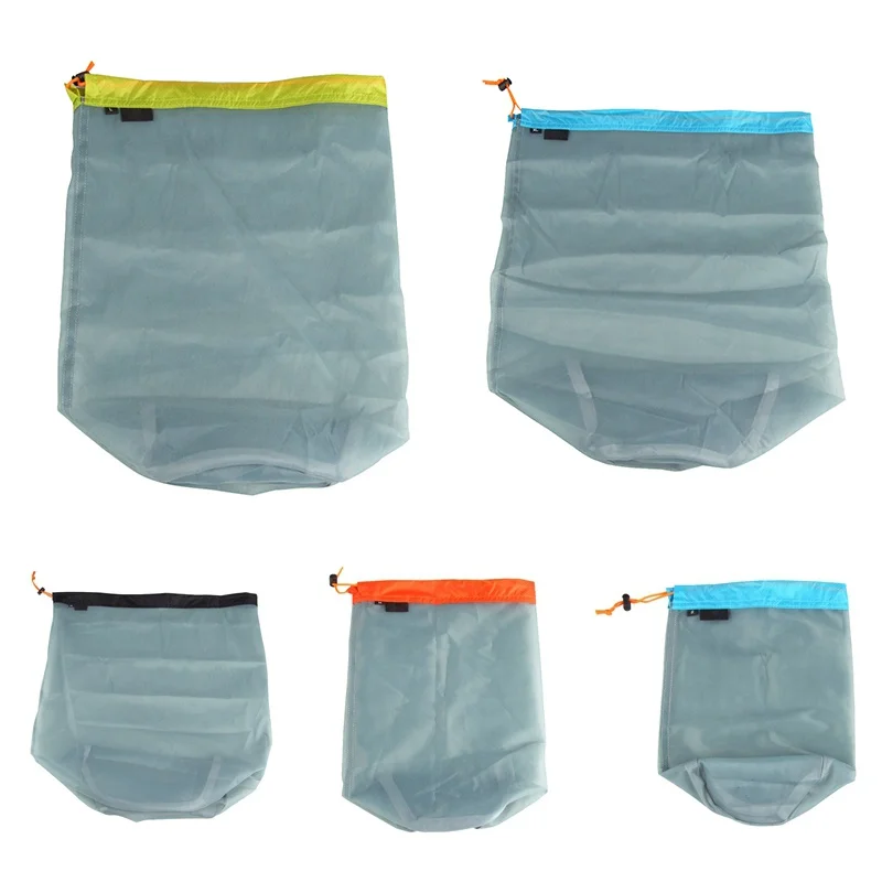 Сверхлегкий сетчатый мешок для хранения вещей на шнурке тканевый мешочек белья