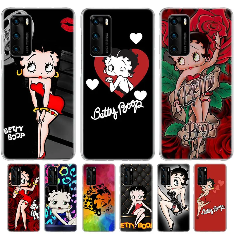 

Cute Cartoon Girl Betty Doll Case For Huawei Mate 40E 40 30 Pro + 20 10 lite Y5 Y6 Y7 Y9 2019 Silicone Soft TUP Cover Coque Bags