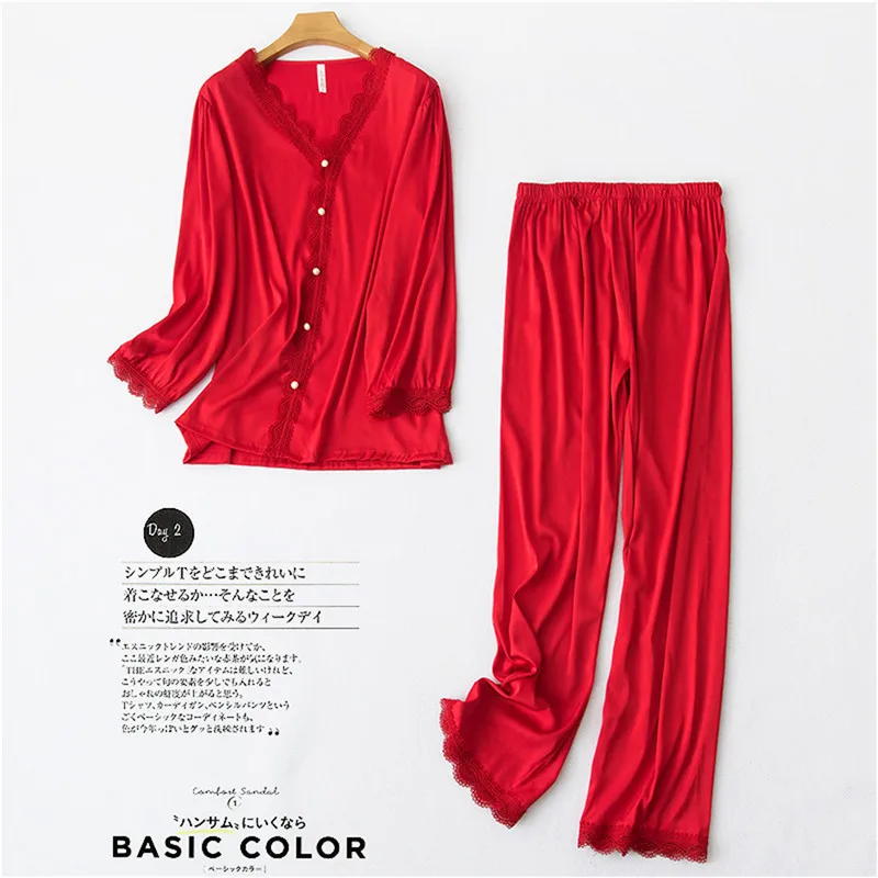 Новинка 2020 шелковые пижамные комплекты Daeyard женские милые рубашки и брюки пижамы