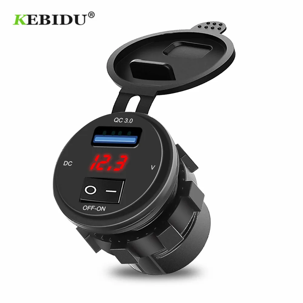 KEBIDU Быстрая зарядка 3 0 USB Автомобильное зарядное устройство гнездо Цифровой