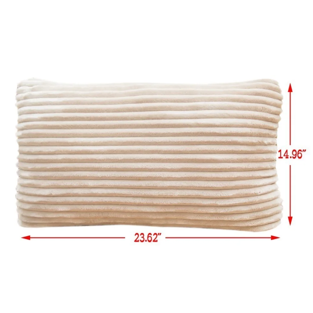 Фланелевый прямоугольный квадратный чехол в полоску однотонный чехол-подушка