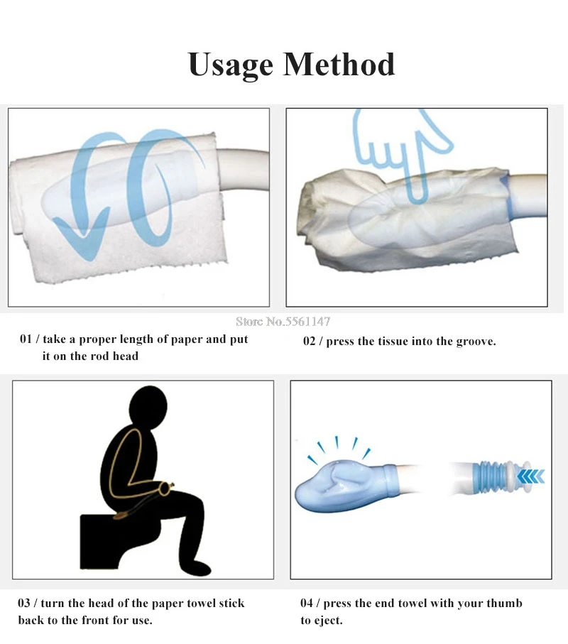 Туалетная палочка с длинной ручкой удобная Нижняя щетка самопротирающийся