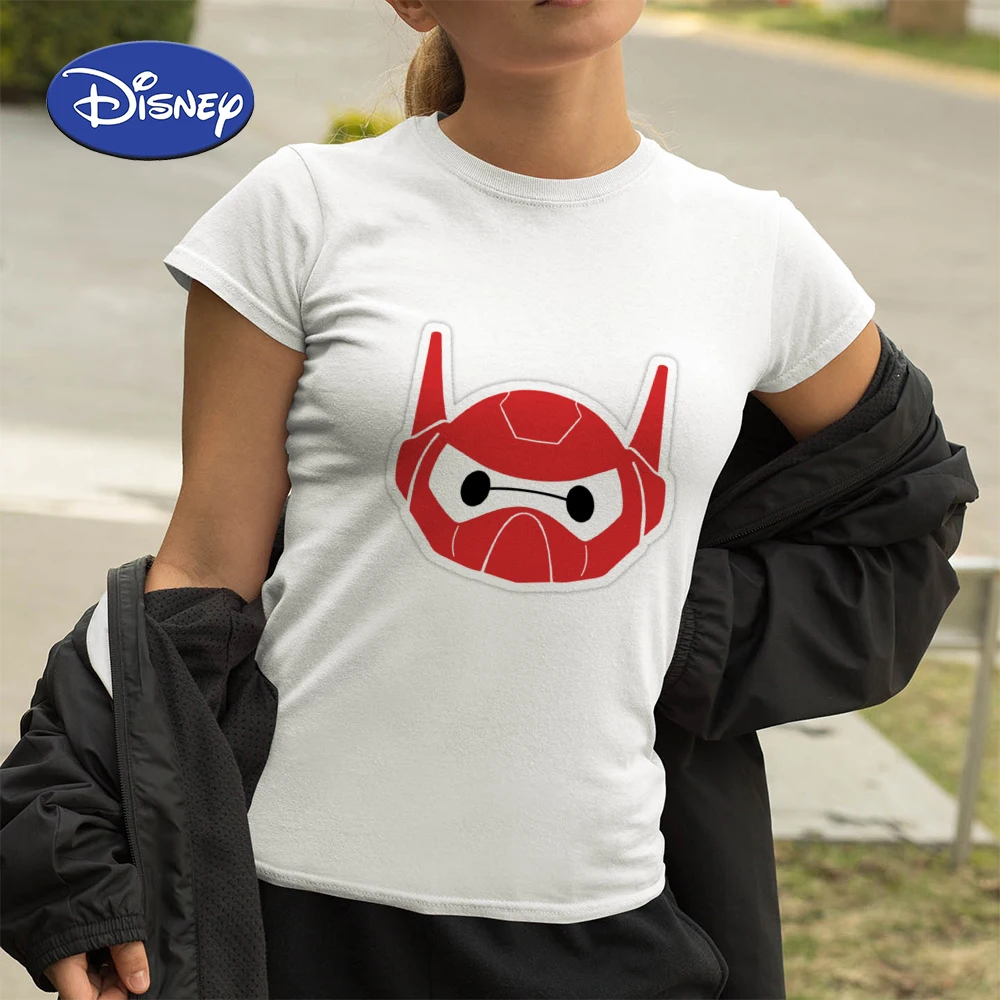 

Disney Film Big Hero 6 Printed Tshirt Women Cartoon Aesthetic Short Sleeve Tee shirt Hot Selling Fashion Casual Camiseta Mujer