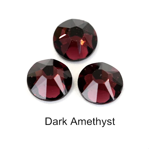 Dark Amethyst Стразы горячей фиксации, цветные, железные стразы, лучшее качество, 8 больших и 8 маленьких стразов, стразы горячей фиксации для свадебного платья F0059, 1440 шт - Цвет: Dark Amethyst