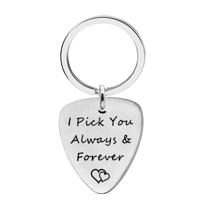 I Pick You Always Guitar кольцо для ключей из нержавеющей стали парный подарок горячая