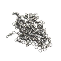 10pcs heavy duty ball bearing barrel fishing rolling swivel stainless steel connector solid ring size 0 to 8
