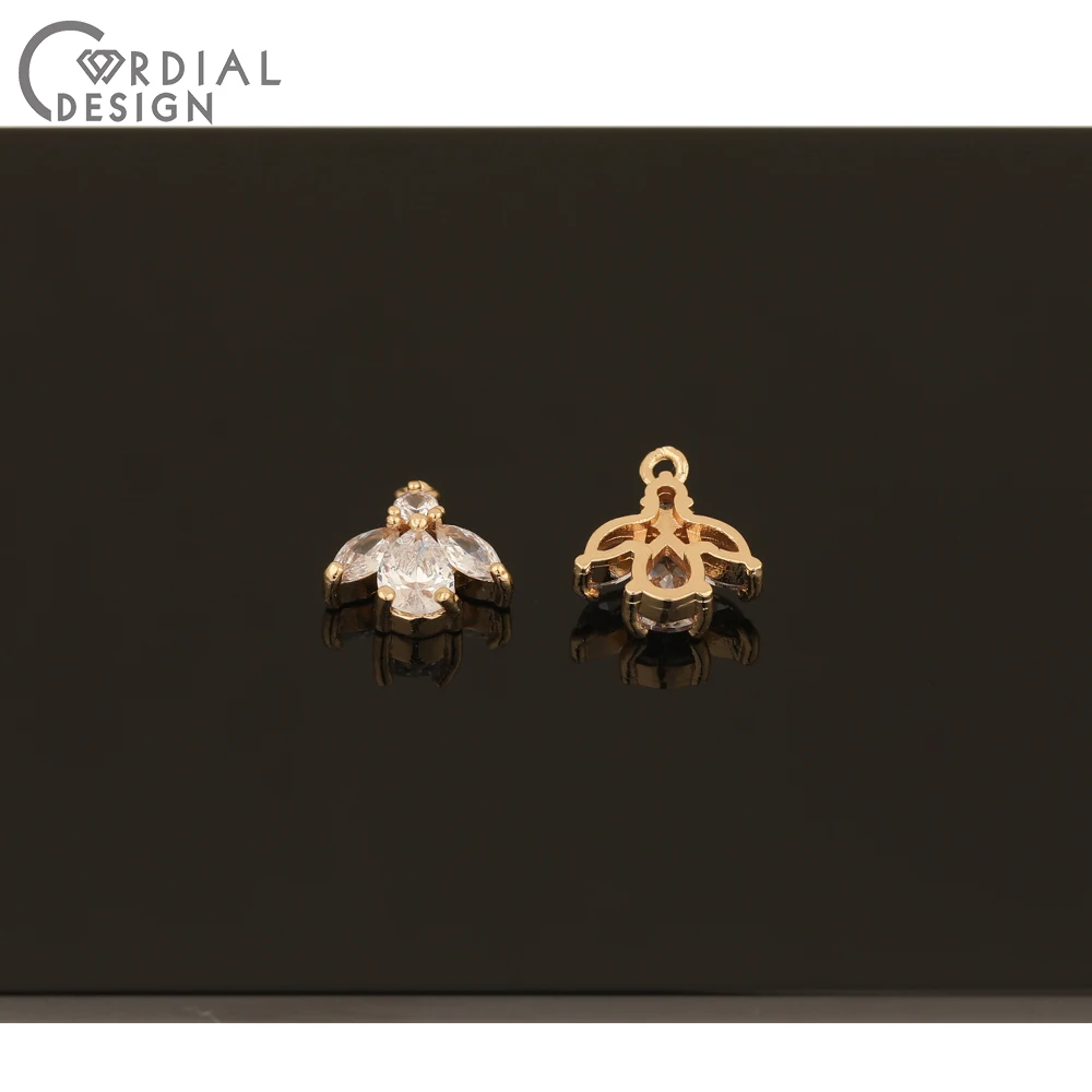 

Cordial Design 50Pcs 12*14MM DIY Pendant/Earrings Accessories/Hand Made/Jewelry Findings & Components/CZ Charms/Earring Making