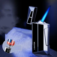 new windproof side press ignition torch lighter jet metal butane gas lighter inflatable cigarette cigar lighter gift gadgets