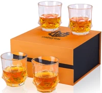 whisky glass set of 4 calliva von rock glass for scotch bourbon and cocktail 300 ml