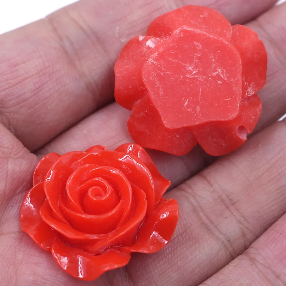 

10PCS Red Flower Floral Dome Seals Embelishment Resin Cabochons Cameos for DIY Bag Ornament Crafts Scrapbook Gift Decor 16x7mm
