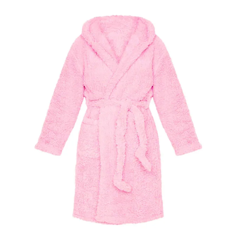 

Autumn Winter Women Long Sleeve Hooded Night-robe Solid Color Night-robe Fashion Loungewear for Women Ladies