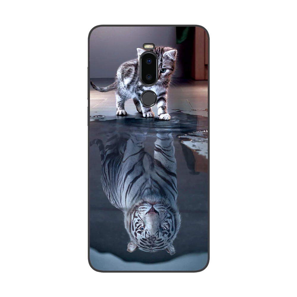 GUCOON силиконовый чехол для Meizu Note 8 Note8 6,0 дюймов Чехол Мягкий ТПУ защитный чехол для телефона с изображением волка Роза Цветы Чехол-бампер