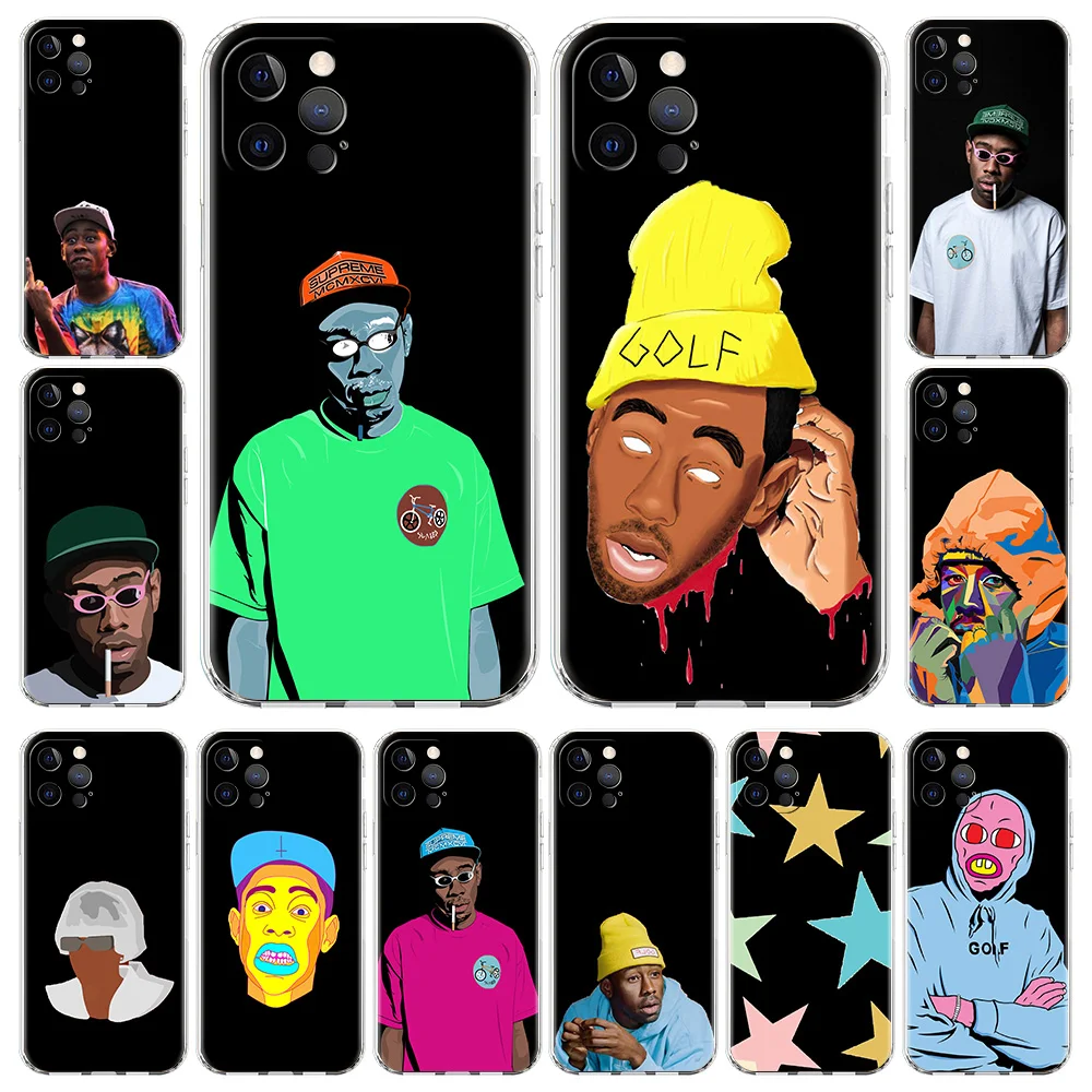 

Tyler-The-Creator Hip Hop Rapper Phone Case For iPhone 13 11 12 Pro Max X XR XS 7 8 Plus SE 2020 Camera Lens protect Clear Cover