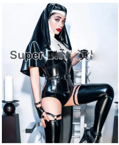 

Сексуальная лакированная кожа монахини Хэллоуин ночной клуб бар Вечеринка девчачья Интерактивная gogo костюмы монахини