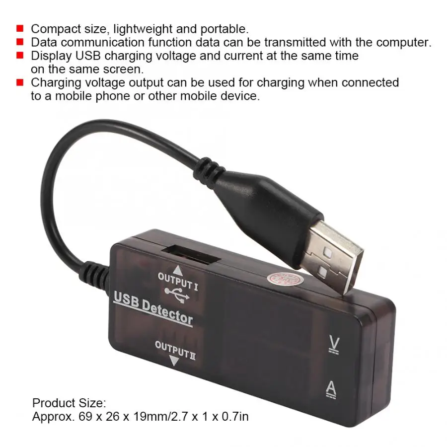 

Portable Car USB Charger Voltage Current Tester Detector Digital Display Indicator