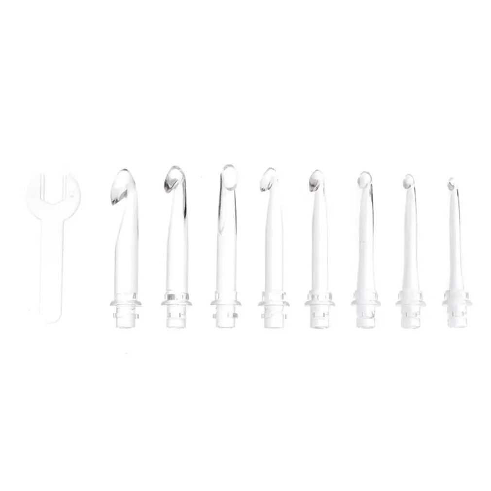 

USB Charging LED Glow Crochet Hook With Led 9 Sizes Hooks Emergency Lighting Knitting Needles Replaceable Top Hook Sewing Tools