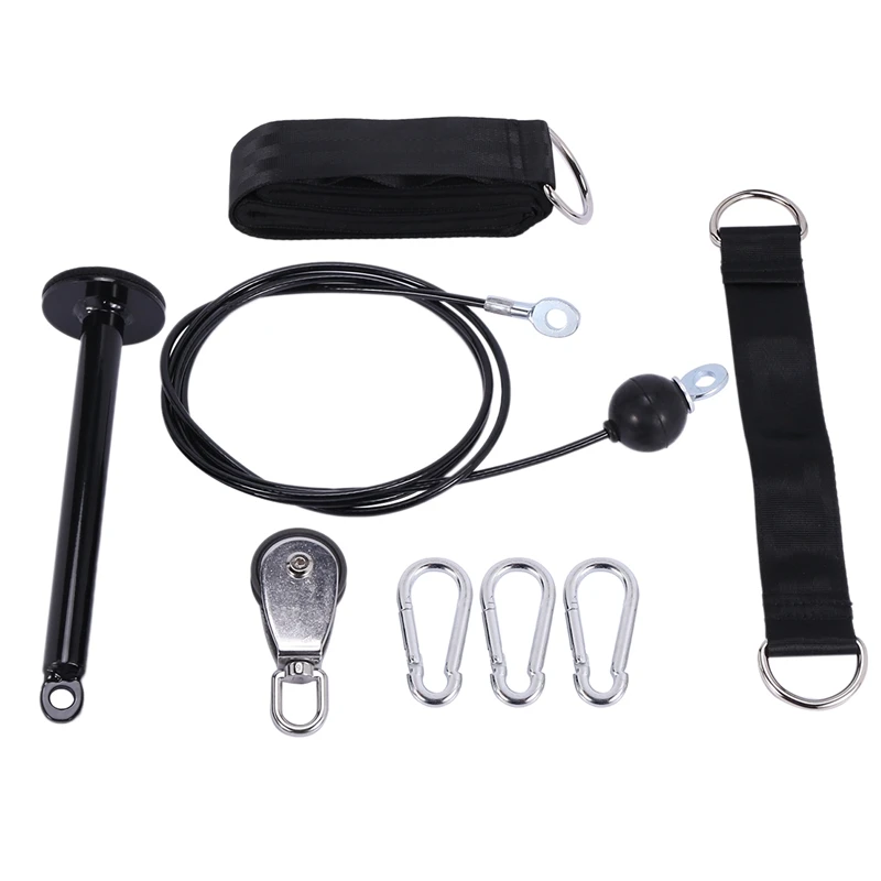 

Fitness Pulley Cable System Loading Pin Lifting Triceps Rope Machine Workout Adjustable Length Home
