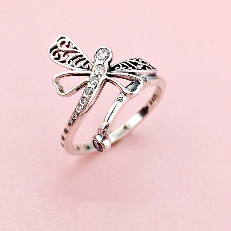 Memnon spring collection fine jewelry silver animal ring Dreamy Dragonfly rings for women anillos 925 sterling | Украшения и