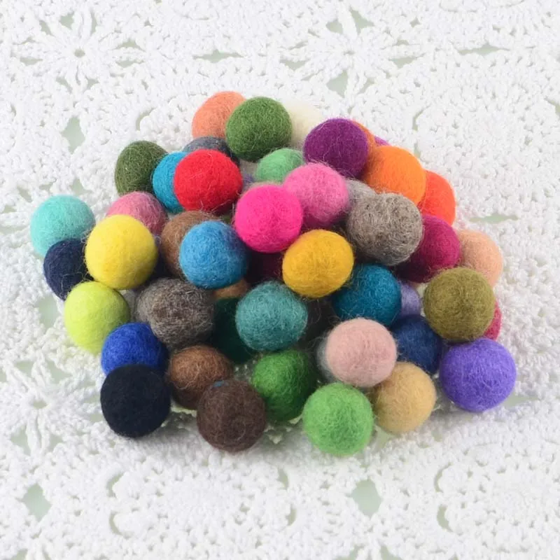10 шт./лот 2 см шерстяные войлочные шарики чистая шерсть без пены Diy ремесло помпоны