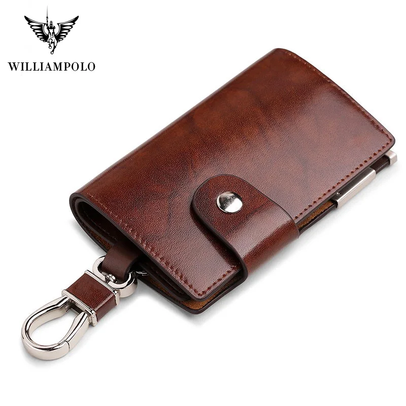 Кожаная сумка для ключей Williampolo мужчин многофункциональный водонепроницаемый