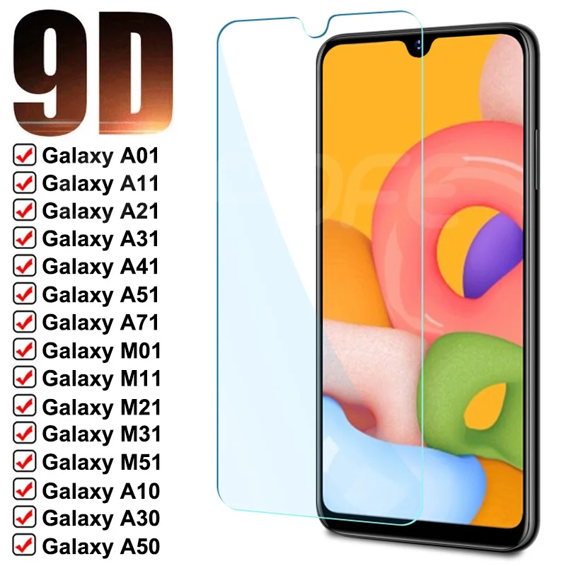 Закаленное стекло с полным покрытием для Samsung Galaxy A01 A11 A21 A31 A41 A51 A71 защитное M01 M11 M21