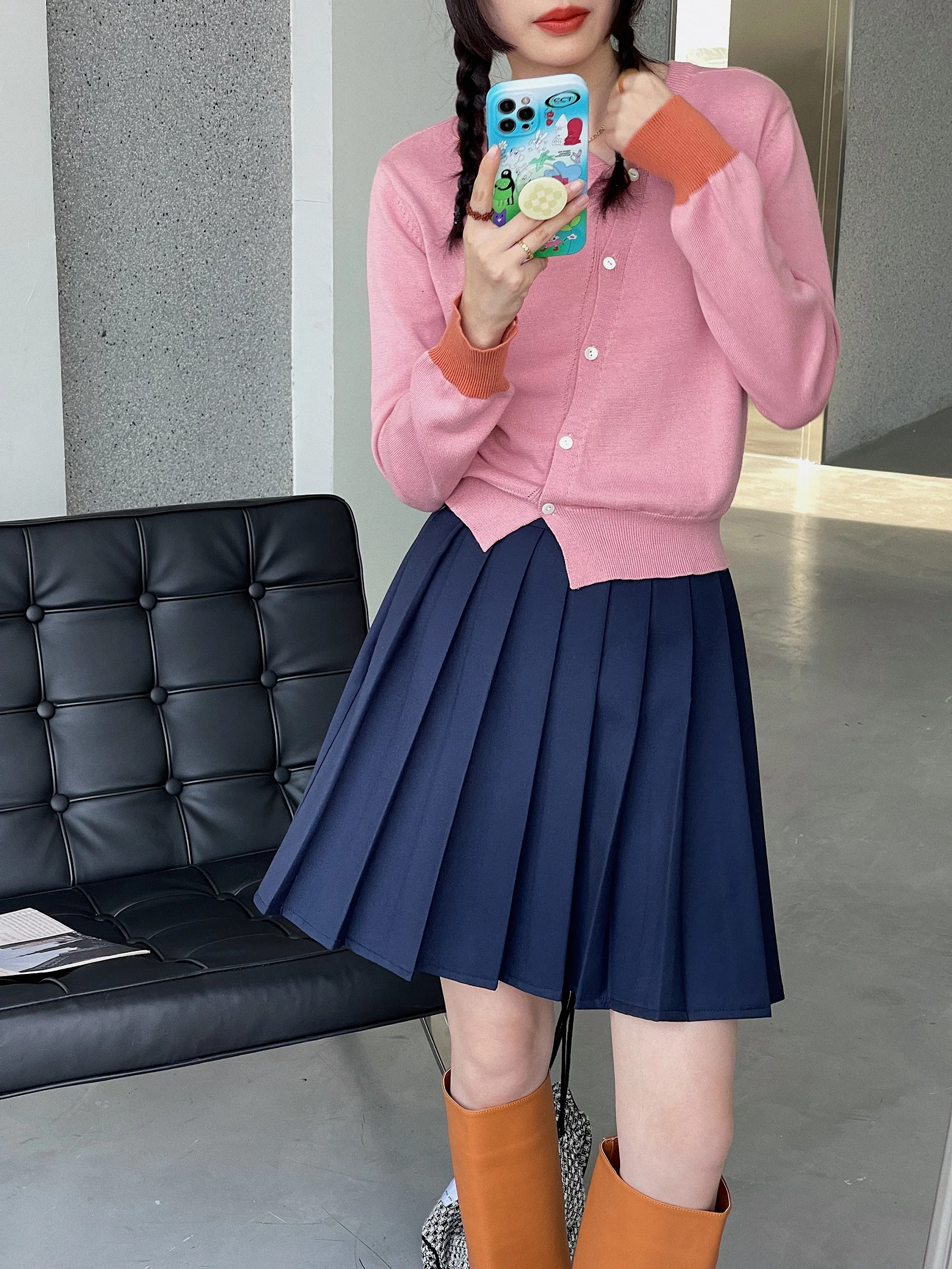 Женский костюм с юбкой женский в британском стиле новая модная куртка на раннюю