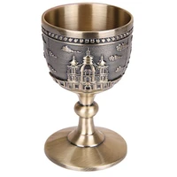 classical metal wine cup handmade small goblet household copper wine glass carving pattern
