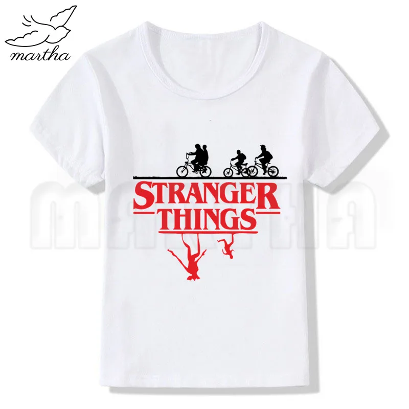 Детская забавная белая футболка с принтом странные вещи детские летние топы