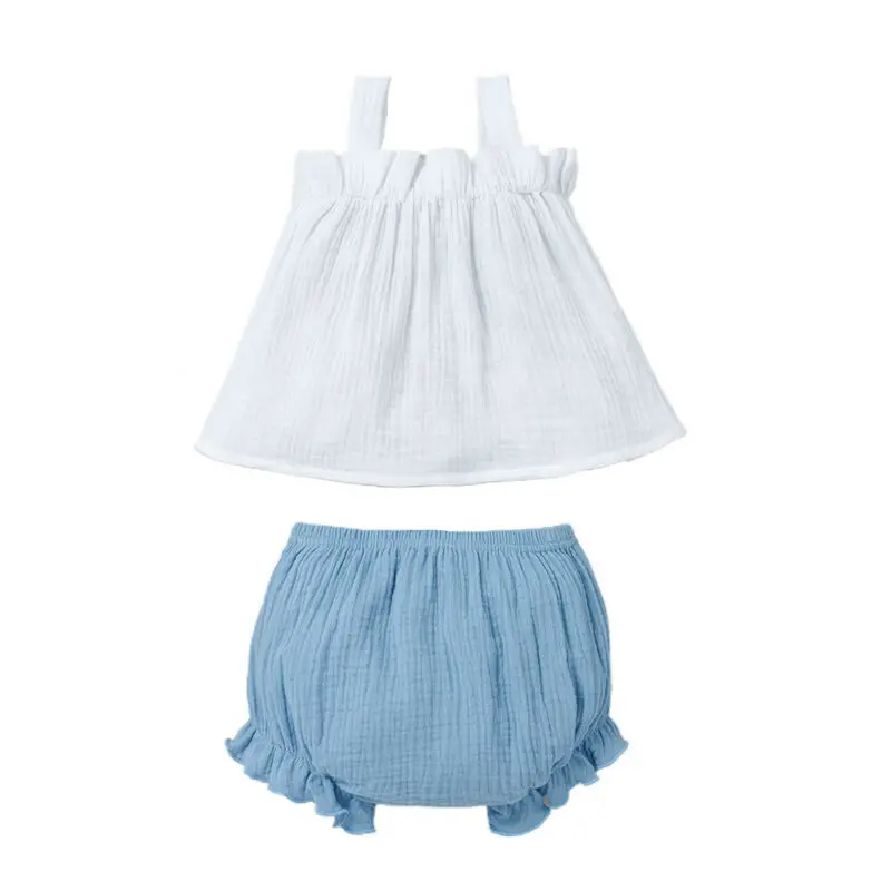 

Baby Toddler Girls Summer Tank Sleeveless T-Shirt Tops Shorts Set Casual Outfits