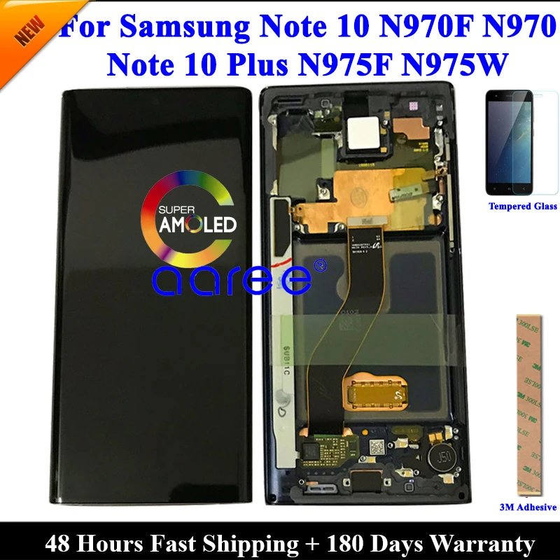 Супер AMOLED LCD для Samsung Note 10 LCD Note 10 N970F для SAMSUNG Note 10 Plus Disaplay LCD экран сенсорный дигитайзер сборка
