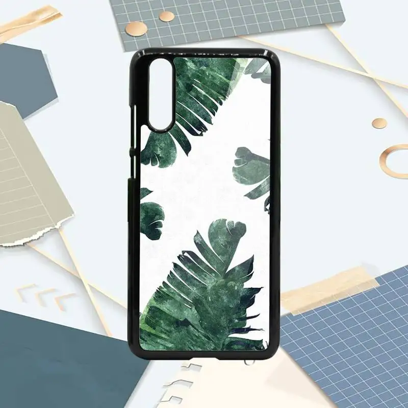

Leaves Tropical green plant banana Phone Case PC For Samsung galaxy S note 8 9 20 10 e lite2019 plus pro ultra