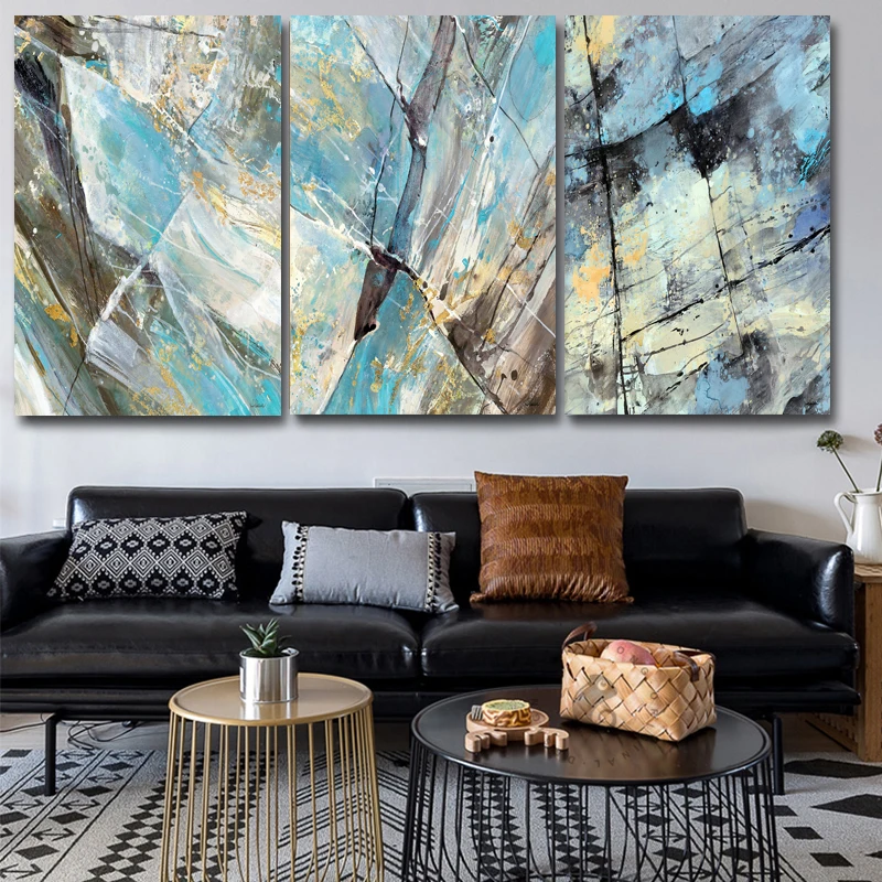 Скандинавский современный геометрический абстрактный узор 3 шт. холст