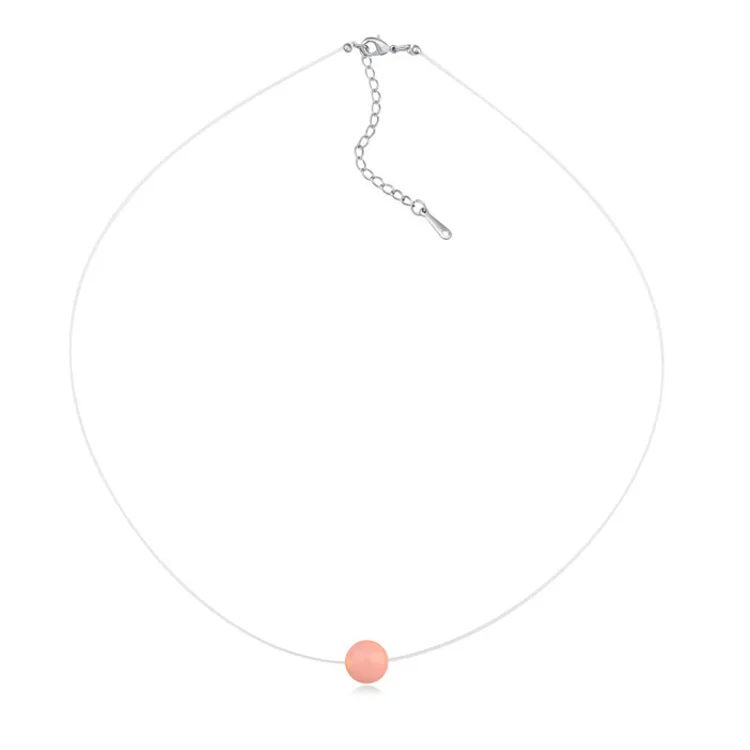 Neon Orange Pearl Baffin женское ожерелье с невидимой линией простой жемчужный кристалл от подвеска Сваровски чокер прозрачная леска Collier Femme - Окраска металла: Neon Orange Pearl