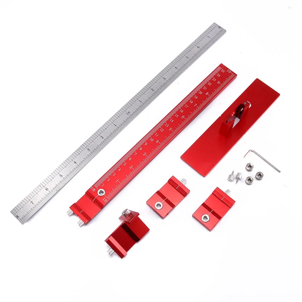 

Drill Locator Kit Wood Doweling Jig Guide Hole Punches Adjustable Ruler Woodwork