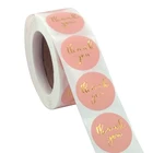 Новый 500 шт.рулон Розовый бумажные этикетки наклейки золото наклейка спасибо Скрапбукинг для свадебного подарка карточка упаковки стикер для канцелярских товаров