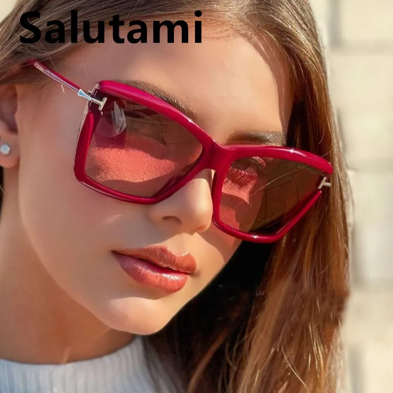 

Женские солнцезащитные очки «кошачий глаз», черные или красные солнцезащитные очки в винтажном стиле, с градиентом, в квадратной оправе, бо...