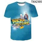 Новая мужская футболка с надписью назад к фотоматериалу Марти и его Fusion Power, Детская футболка с 3D-принтом футуристического автомобиля, крутая футболка