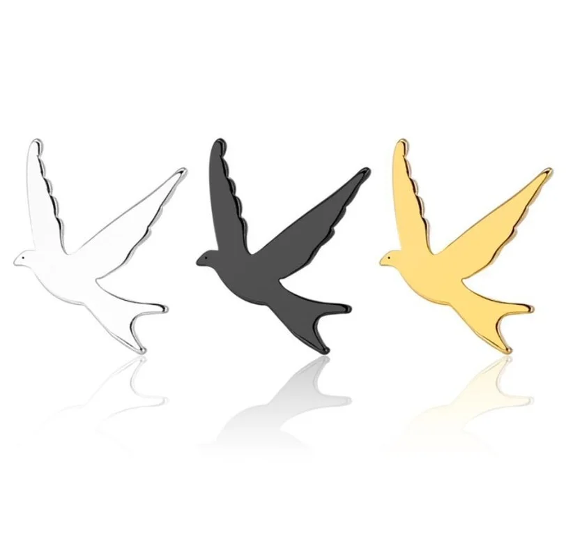 

2021 Wholesale Stainless Steel Swallow Small Earrings Studs Delicate Little Bird Jewelry for Women Casual Party Boucle D Oreille