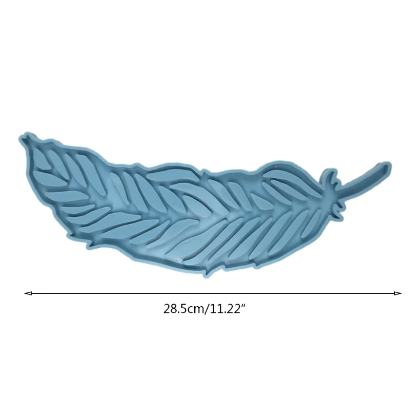 

DIY Coaster Tray Plate Epoxy Resin Mold Large Feather Ornaments Silicone Mould