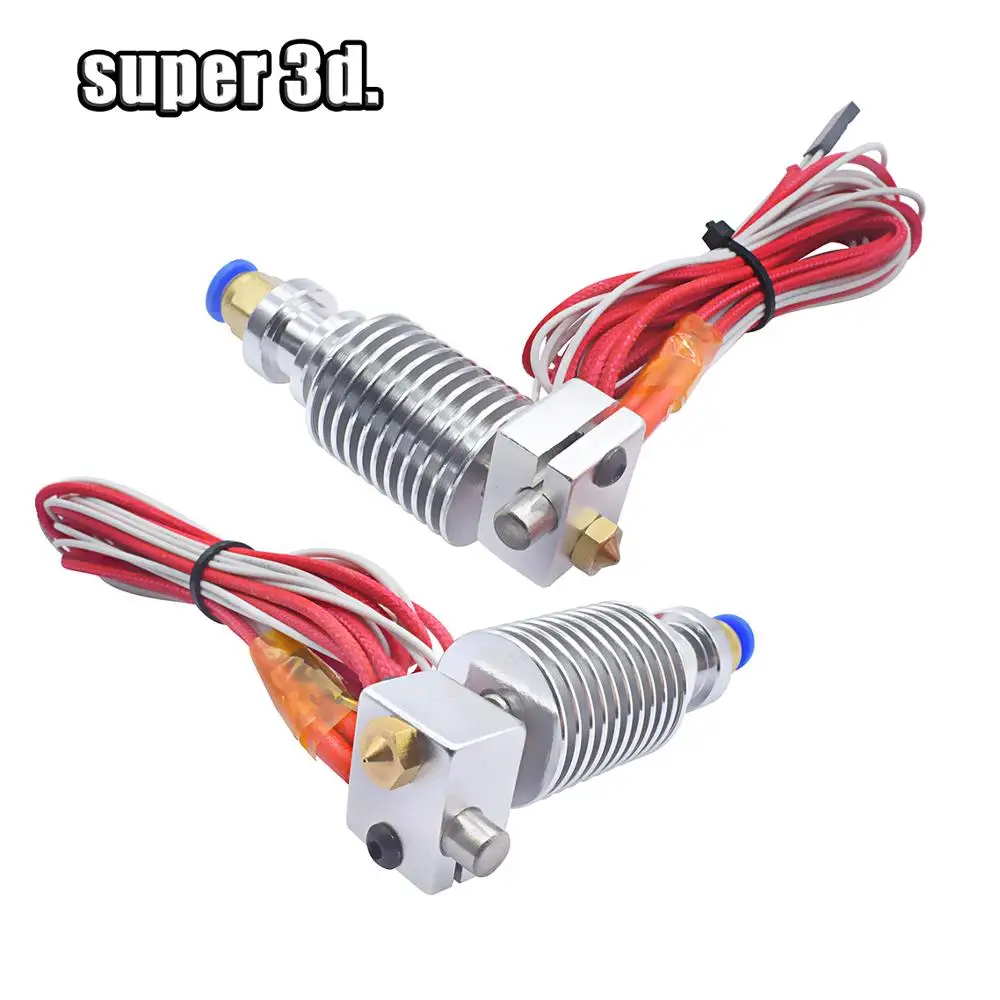 

3D Printer V5 J-head Hotend for 1.75mm /3mm Bowden Extruder long distance 0.4mm Nozzle 12v/24v Built-in ptfe tube throat