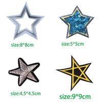 hollow stars sequined star glitter stars icon embroidered applique patches for clothing diy iron on badge on the backpack