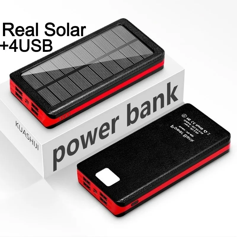 30000mAh Солнечная батарея с большой емкостью 4 выхода порта аккумулятор подходит