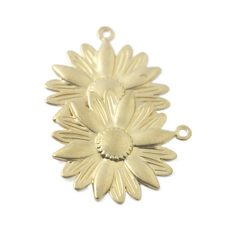 

Diy одиночный подвесной Подсолнух тычинки аксессуары для волос ювелирные изделия DIY Популярные подвесные соединительные латунные аксессуар...