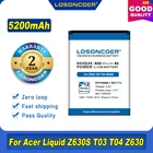 Аккумулятор LOSONCOER 100% мА  ч, 5200 (ICP416888L1), для Acer Liquid Z630, T03, T04, Z630S