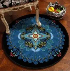 Diameter 60CM Национальный и классический стиль Мандала Круглый Пол Ковер Европейская классическая подвесная корзина украшение медитационная йога коврик Dia120cm - Цвет: Diameter 60CM