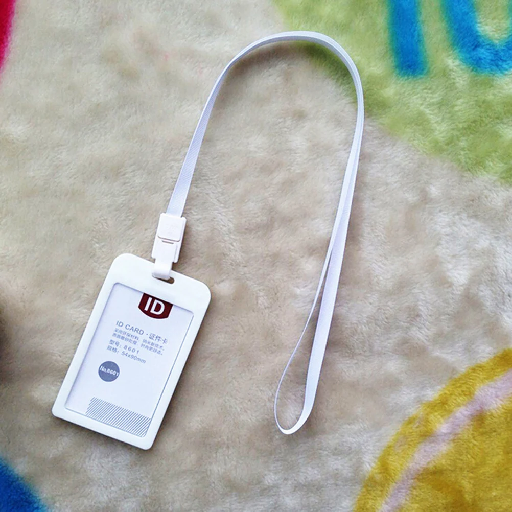 

PP ID Card Holder Candy Colors Name Tag Exhibition Cards Business Badge Holder With Lanyard School Office Supplies