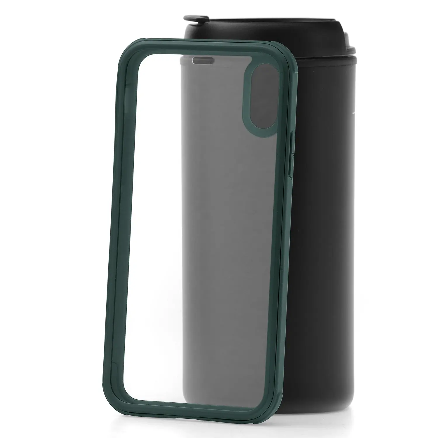 Чехол для iPhone X XS Kruche Flexible Side Frame Black Dark green Red Green Purple | Мобильные телефоны и